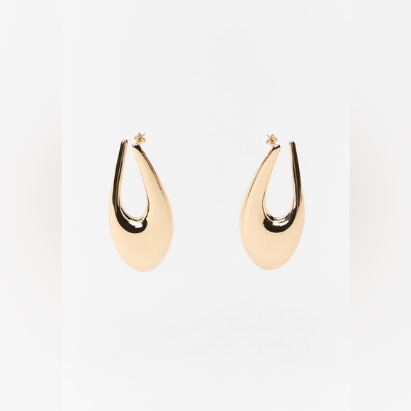 NWT. ZARA ELONGATED HOOP EARRINGS - Picture 3 of 7